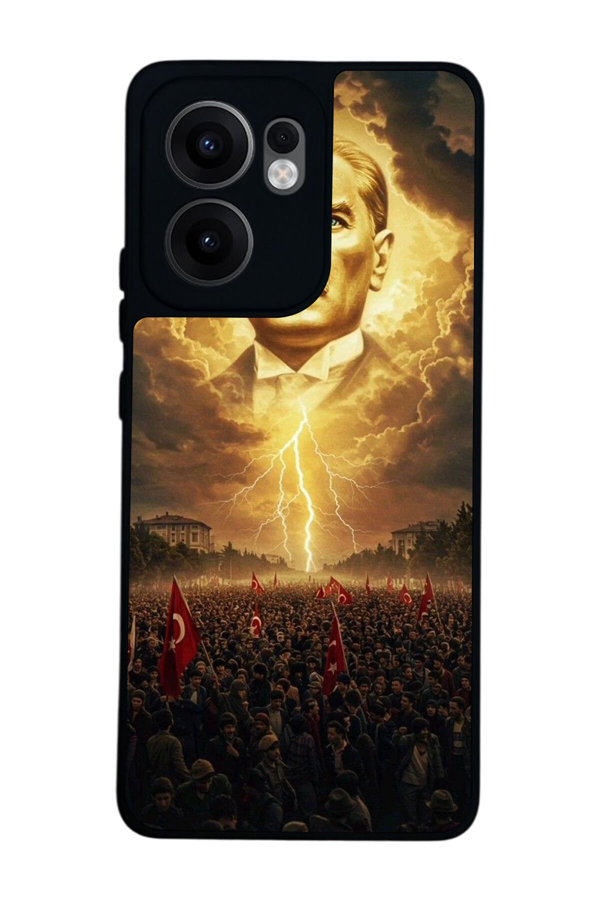 Oppo Reno 13F Uyumlu Mustafa Kemal Ataturk Tasarımlı Glossy Premium Kılıf