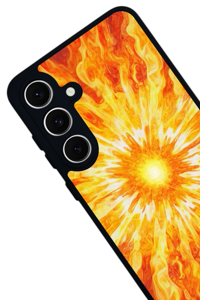 Samsung Galaxy S24 FE Uyumlu Güneş Tasarımlı Glossy Premium Kılıf