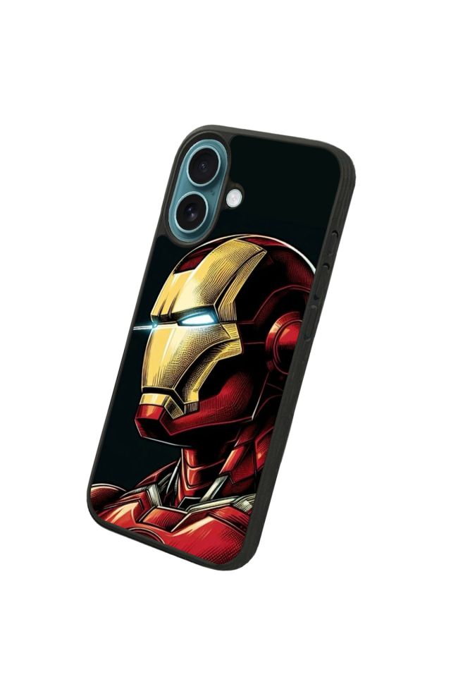 iPhone 16 Plus Uyumlu  Iron Man ( Demir Adam ) Tasarımlı Glossy Premium Kılıf