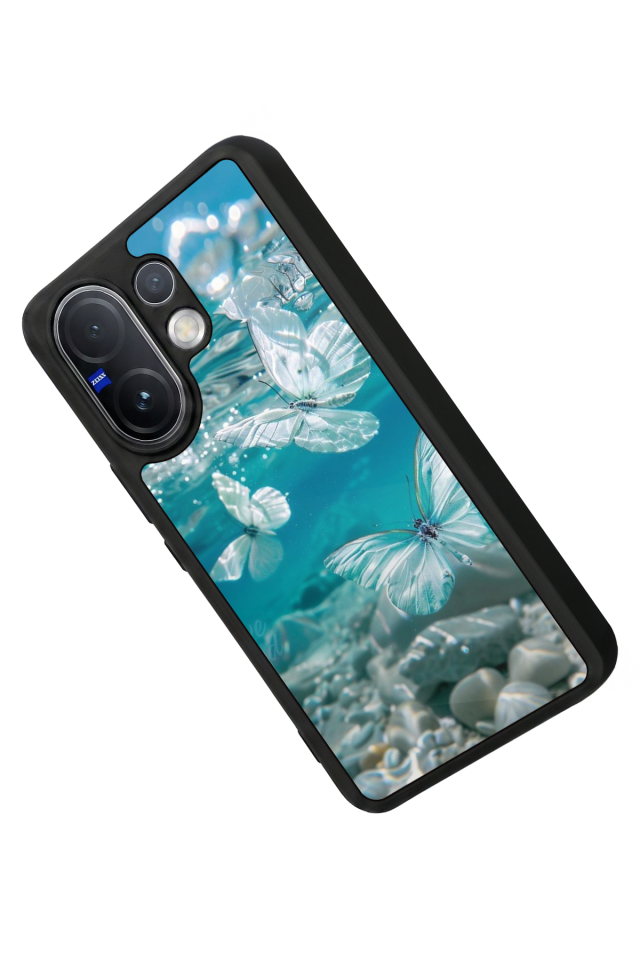 Vivo V60 Uyumlu Kelebek Tasarımlı Glossy Premium Kılıf