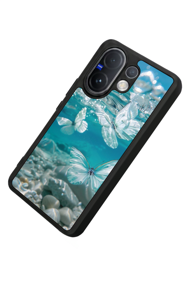 Vivo V60 Uyumlu Kelebek Tasarımlı Glossy Premium Kılıf