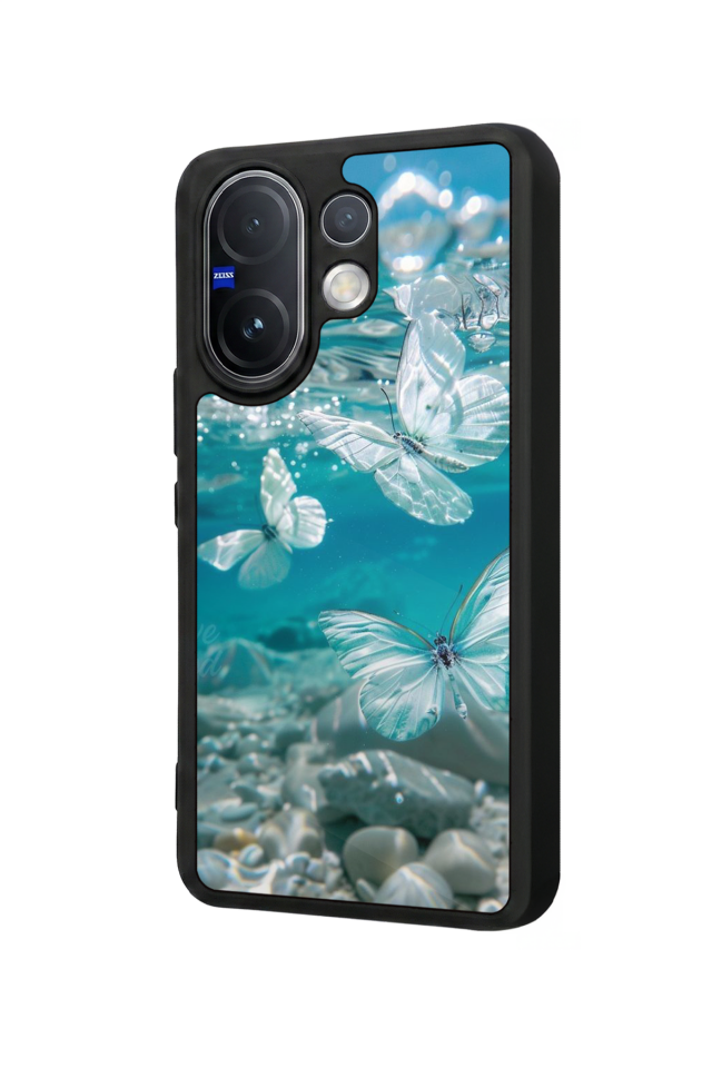 Vivo V60 Uyumlu Kelebek Tasarımlı Glossy Premium Kılıf
