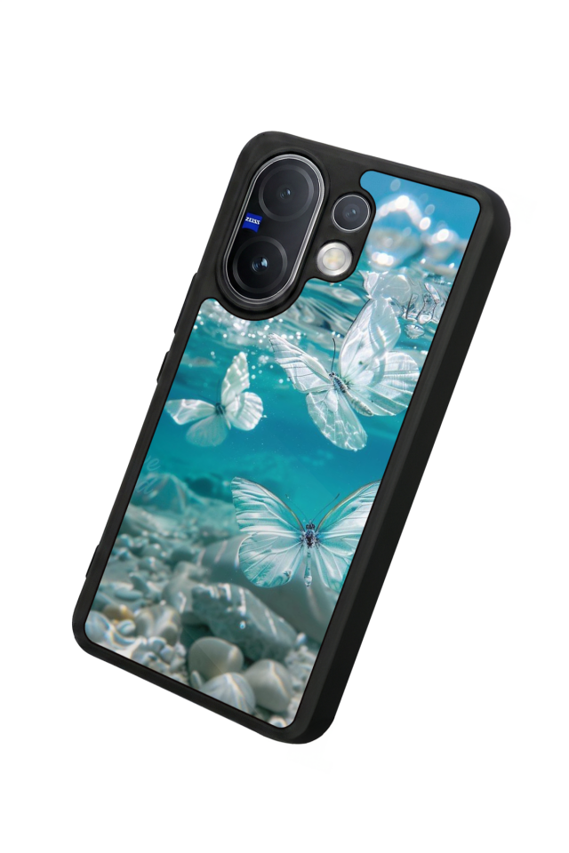 Vivo V60 Uyumlu Kelebek Tasarımlı Glossy Premium Kılıf