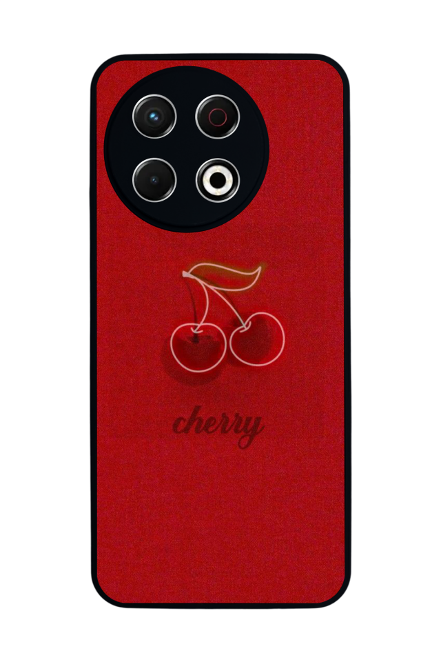 Tecno Spark 30 Pro Uyumlu Kiraz Tasarımlı Glossy Premium Kılıf