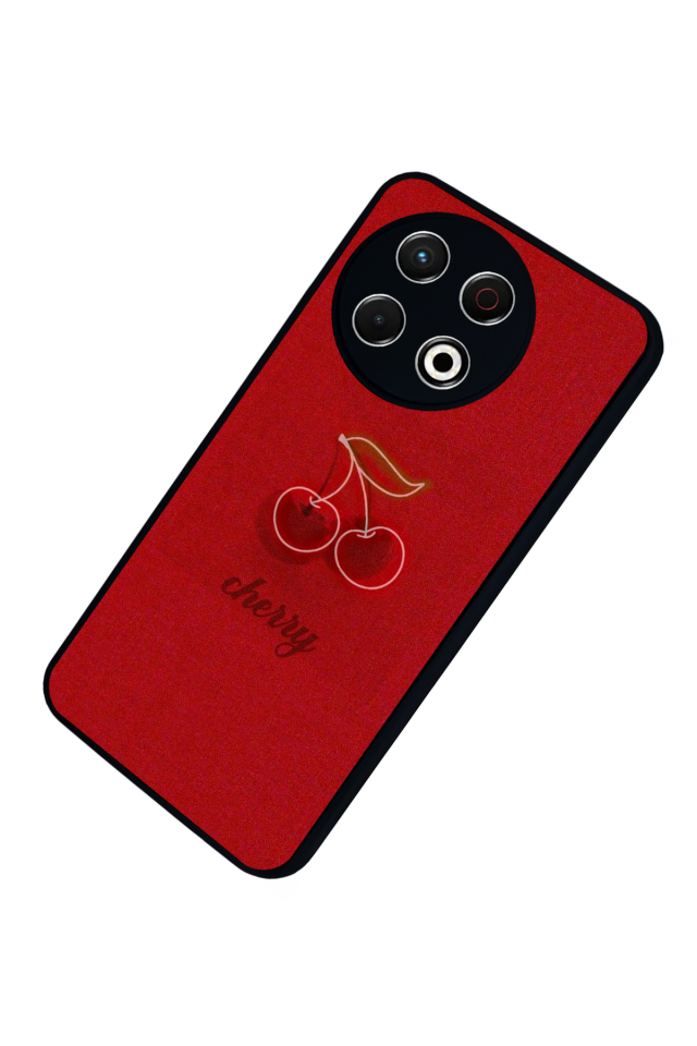 Tecno Spark 30 Pro Uyumlu Kiraz Tasarımlı Glossy Premium Kılıf