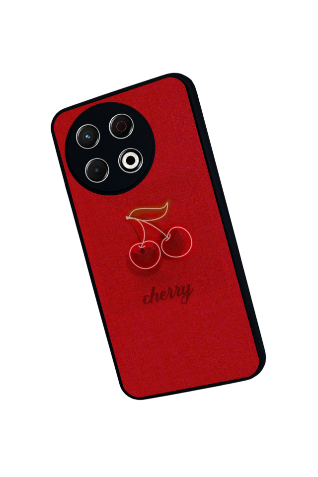 Tecno Spark 30 Pro Uyumlu Kiraz Tasarımlı Glossy Premium Kılıf