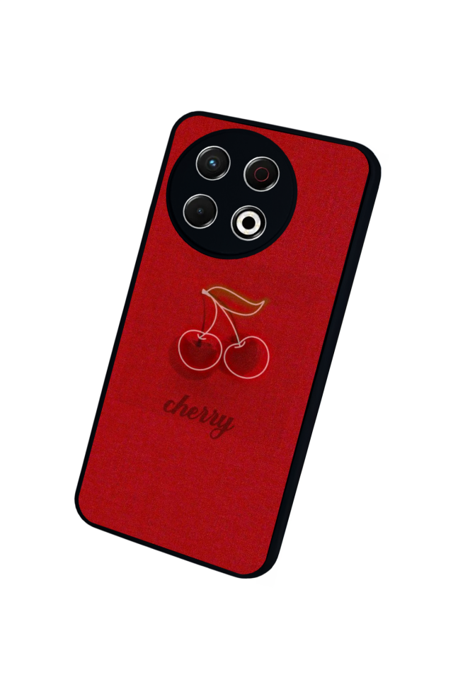 Tecno Spark 30 Pro Uyumlu Kiraz Tasarımlı Glossy Premium Kılıf