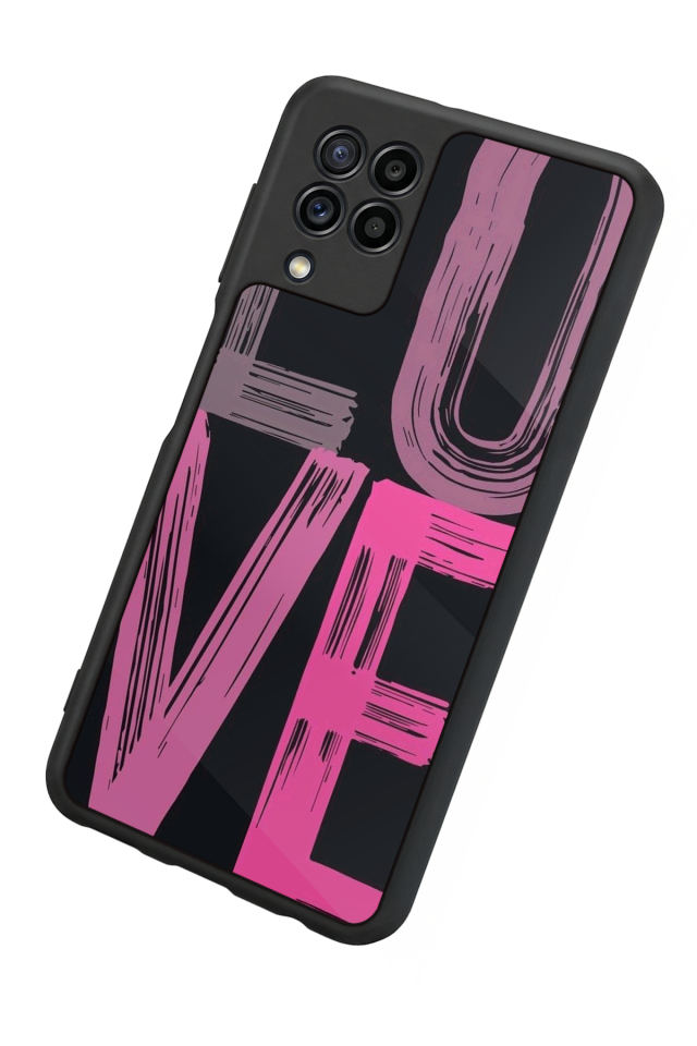 Samsung Galaxy M32 Uyumlu Love Tasarımlı Glossy Premium Kılıf