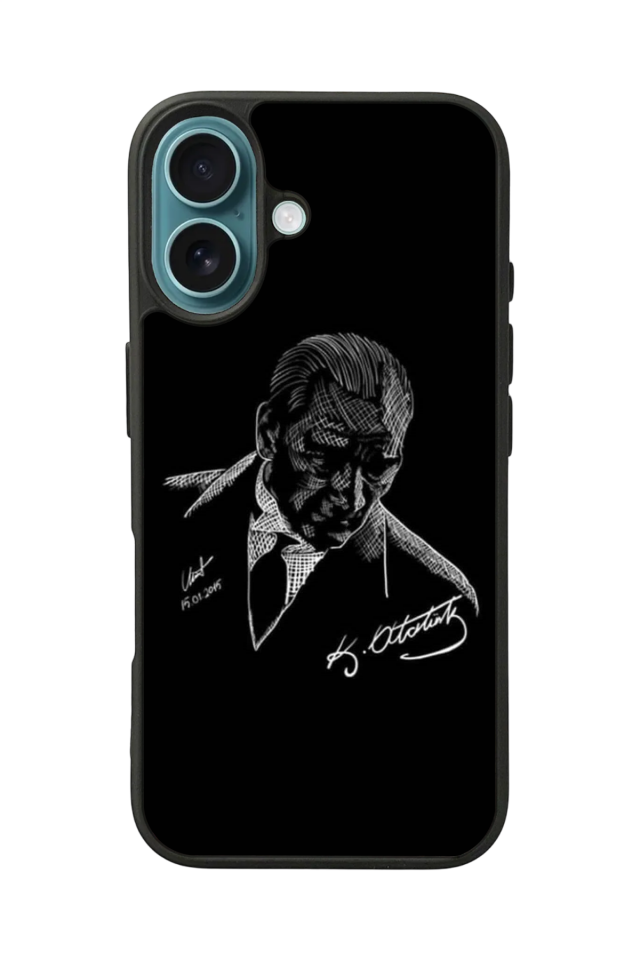 iPhone 16 Uyumlu Mustafa Kemal Ataturk Tasarımlı Glossy Premium Kılıf