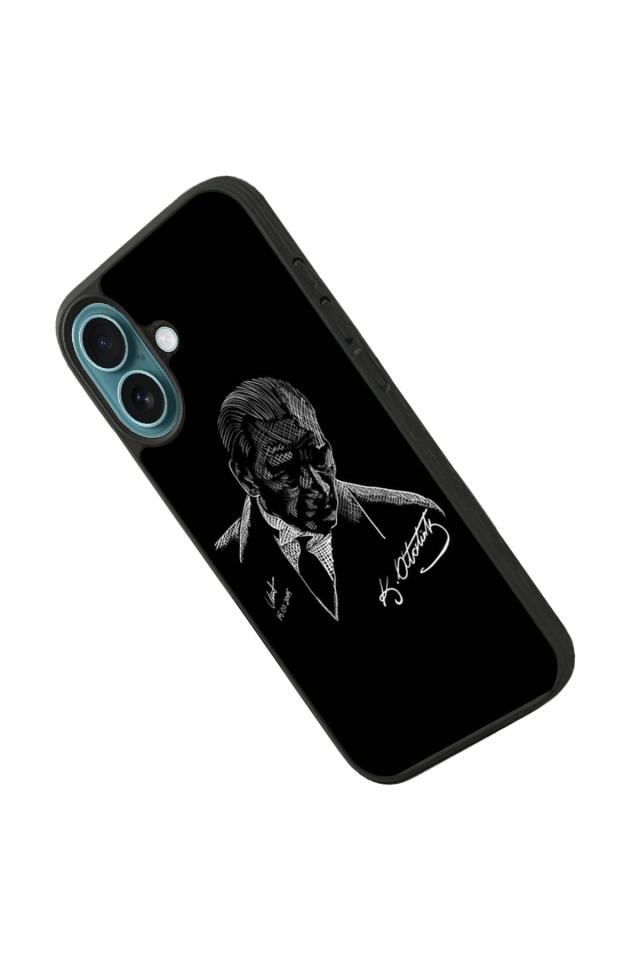 iPhone 16 Uyumlu Mustafa Kemal Ataturk Tasarımlı Glossy Premium Kılıf