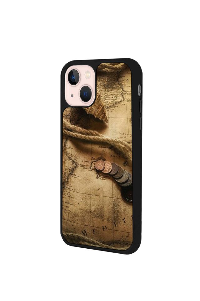 iPhone 13/14 Uyumlu Pusula Tasarımlı Glossy Premium Kılıf