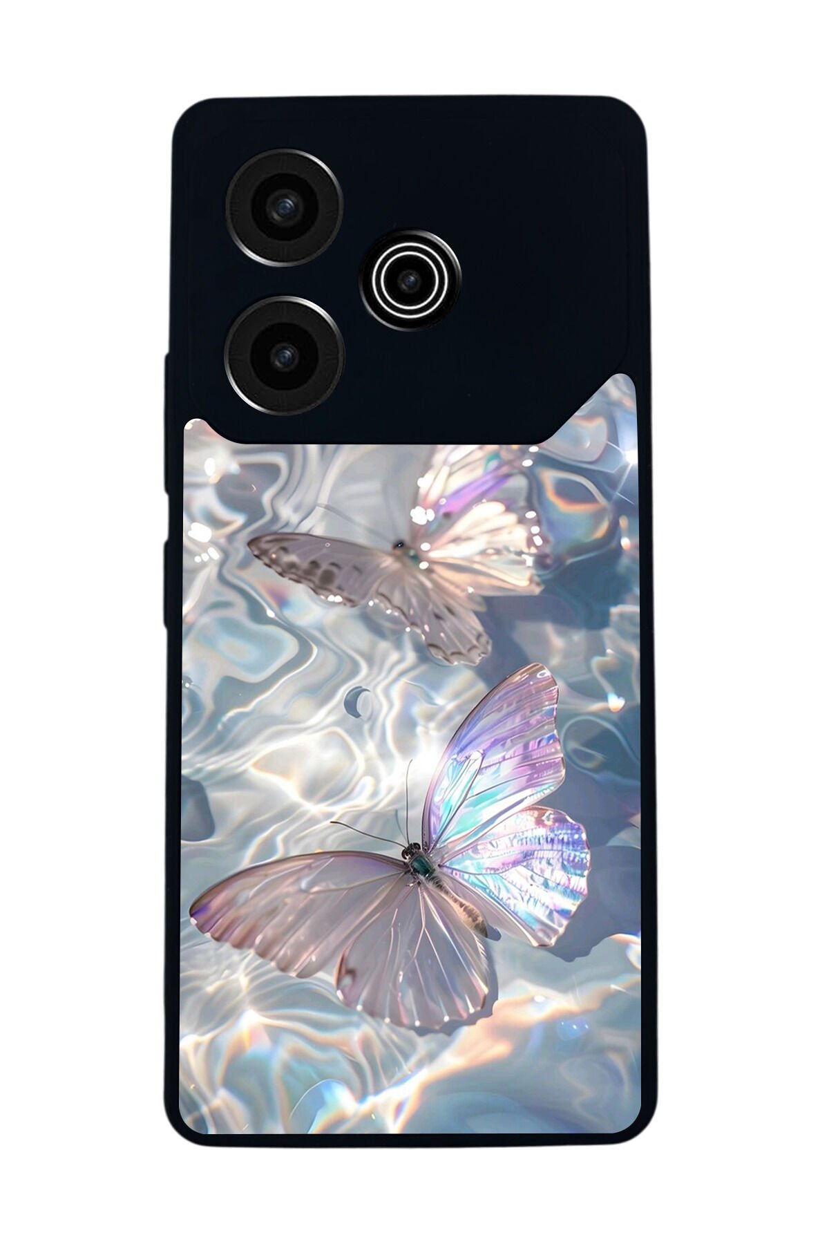 Tecno Pova 6 Uyumlu Kelebek Tasarımlı Glossy Premium Kılıf