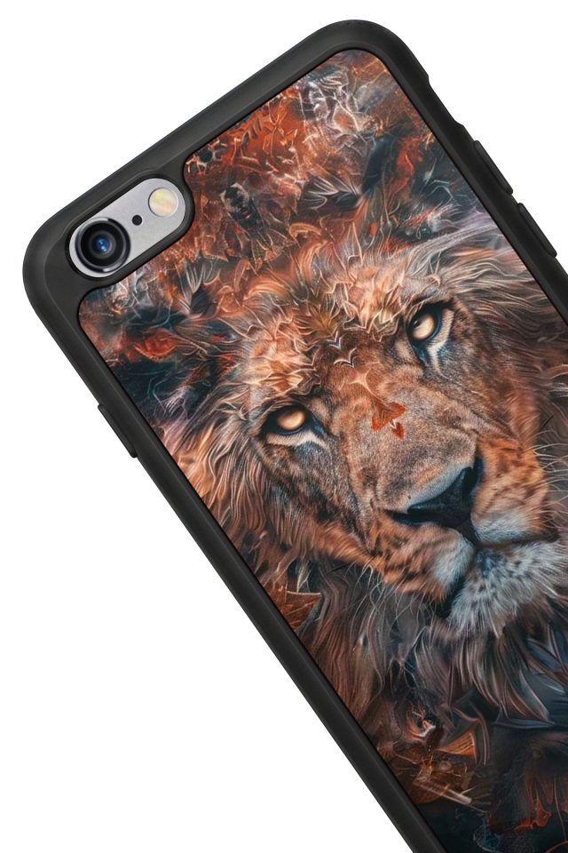 iPhone 6 Plus Uyumlu Aslan Tasarımlı Glossy Premium Kılıf