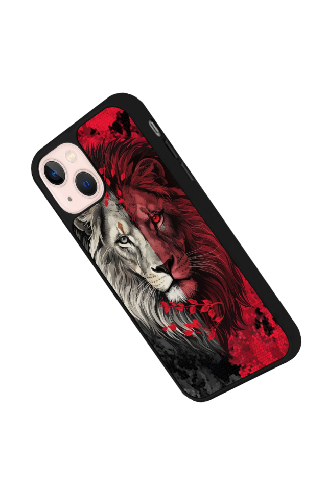 iPhone 13 Mini Uyumlu Aslan Tasarımlı Glossy Premium Kılıf