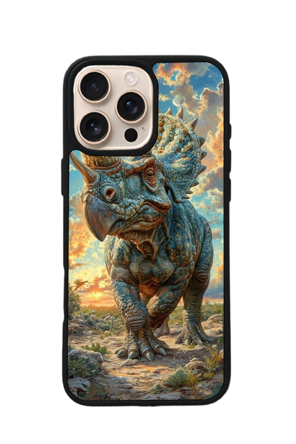 iPhone 16 Pro Uyumlu Dinazor Tasarımlı Glossy Premium Kılıf