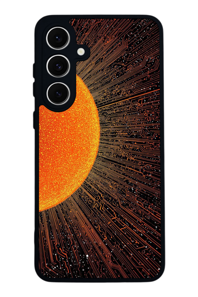 Samsung Galaxy S24 FE Uyumlu Güneş Tasarımlı Glossy Premium Kılıf