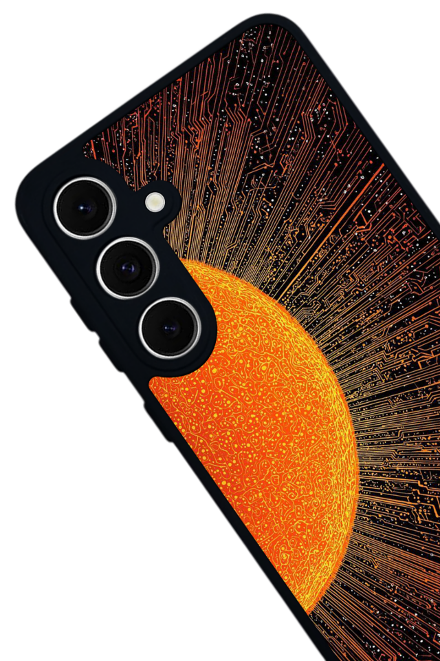 Samsung Galaxy S24 FE Uyumlu Güneş Tasarımlı Glossy Premium Kılıf