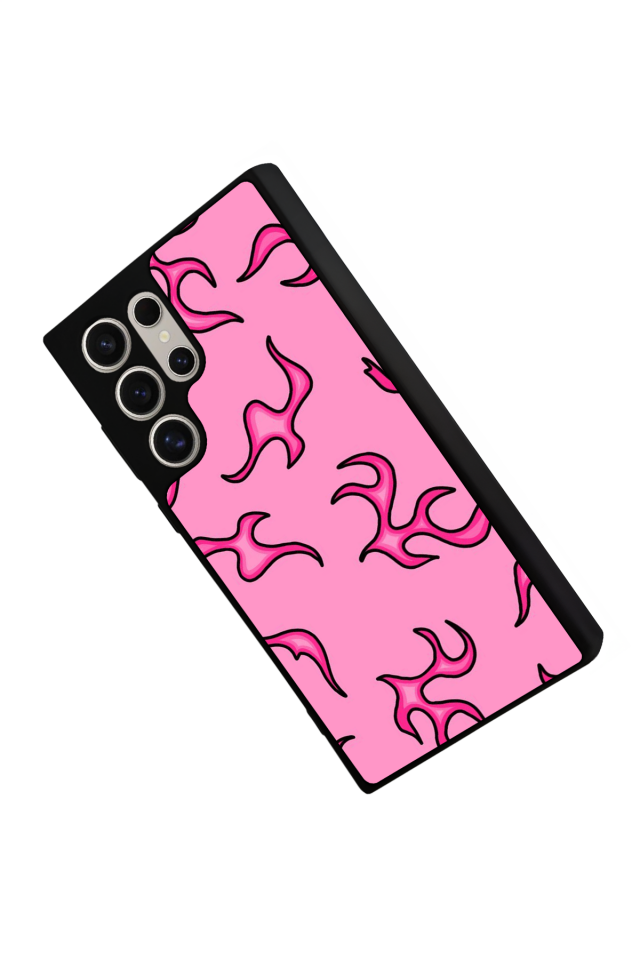 Samsung Galaxy S24 Ultra Uyumlu Retro Flame Patterns Tasarımlı Glossy Premium Kılıf