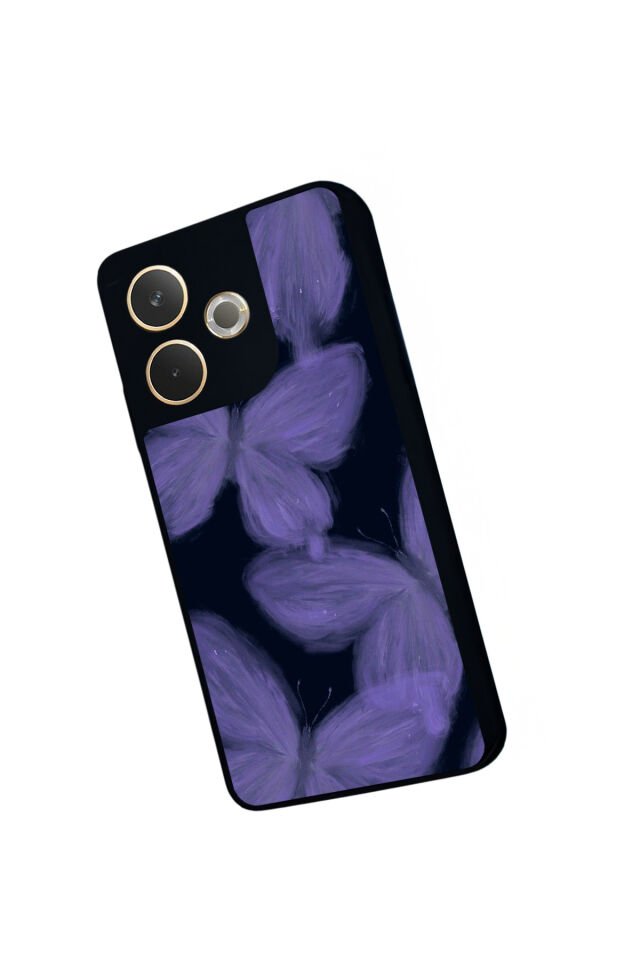 Oppo A5 Pro Uyumlu Kelebek Tasarımlı Glossy Premium Kılıf