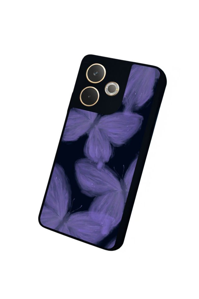 Oppo A5 Pro Uyumlu Kelebek Tasarımlı Glossy Premium Kılıf