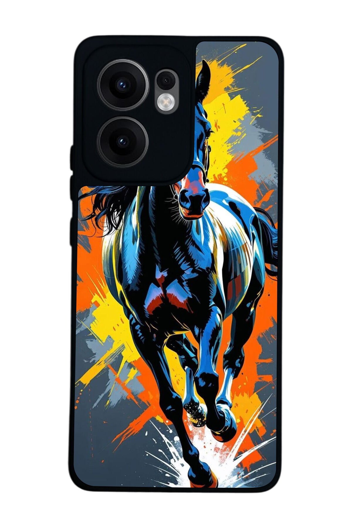 Oppo Reno 13F Uyumlu At Horse Tasarımlı Glossy Premium Kılıf
