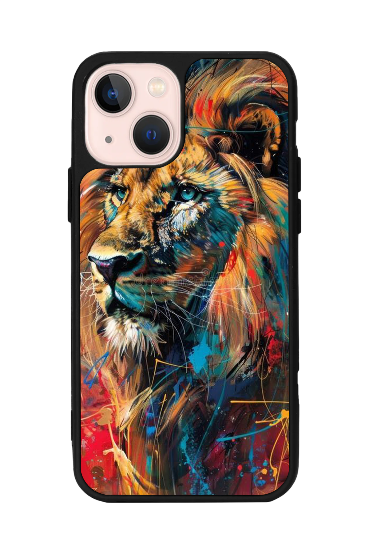 iPhone 13 Mini Uyumlu Aslan Tasarımlı Glossy Premium Kılıf