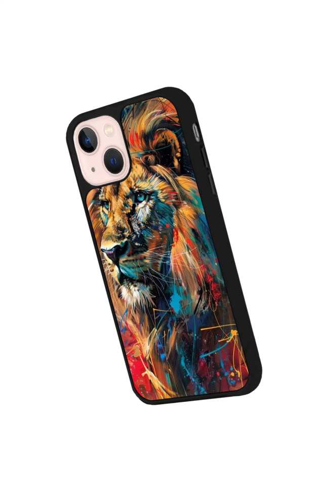 iPhone 13 Mini Uyumlu Aslan Tasarımlı Glossy Premium Kılıf