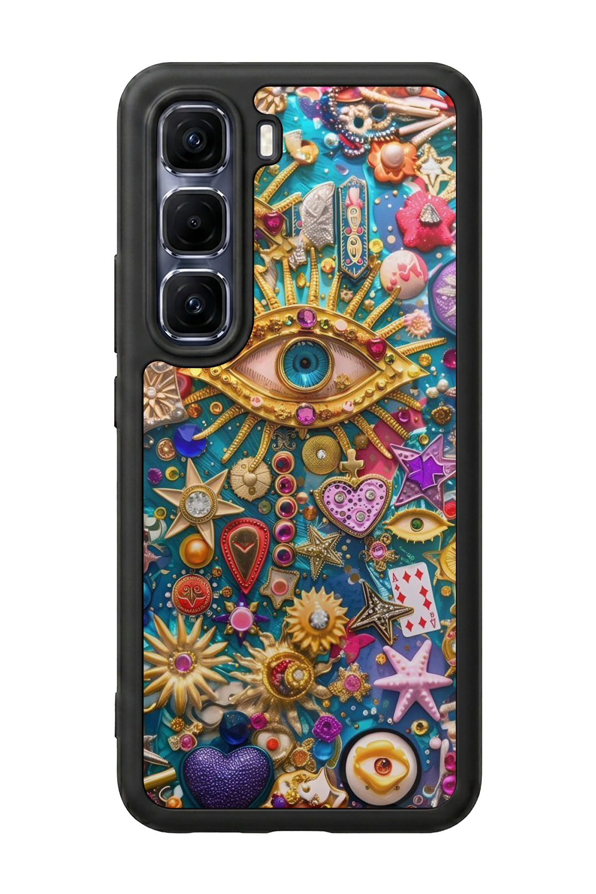 Infinix Hot 60 Pro Plus Uyumlu Göz Tasarımlı Glossy Premium Kılıf