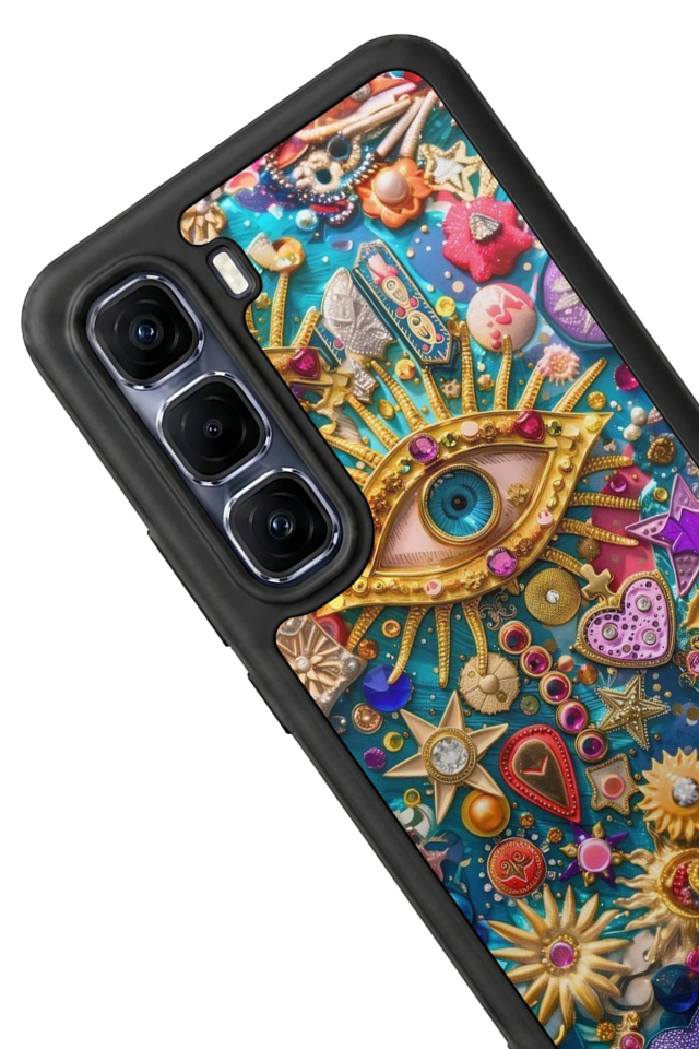 Infinix Hot 60 Pro Plus Uyumlu Göz Tasarımlı Glossy Premium Kılıf