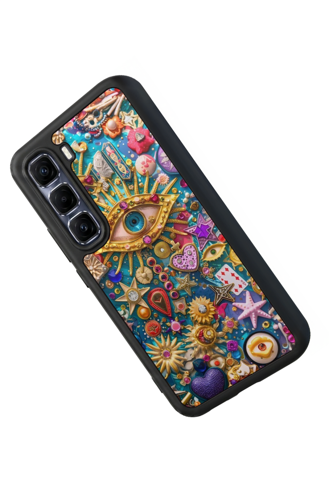 Infinix Hot 60 Pro Plus Uyumlu Göz Tasarımlı Glossy Premium Kılıf