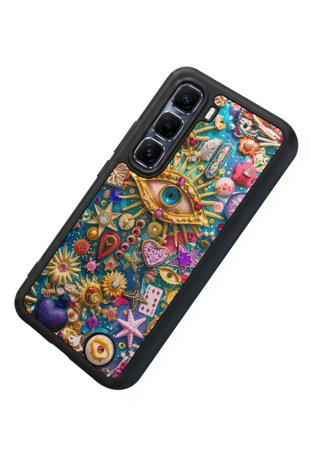 Infinix Hot 60 Pro Plus Uyumlu Göz Tasarımlı Glossy Premium Kılıf