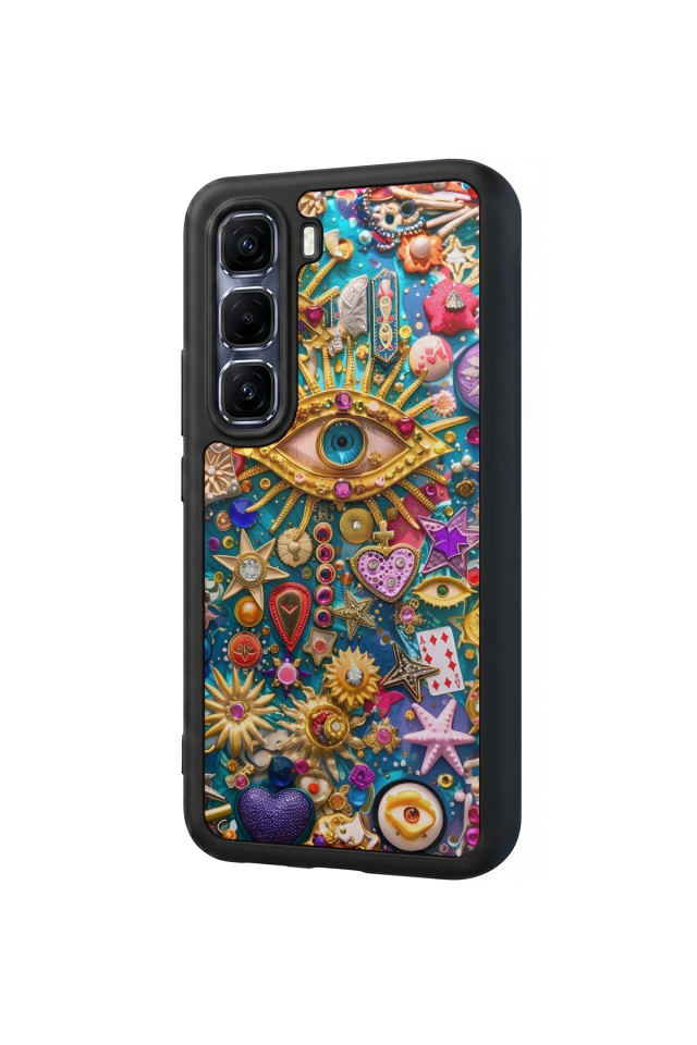 Infinix Hot 60 Pro Plus Uyumlu Göz Tasarımlı Glossy Premium Kılıf