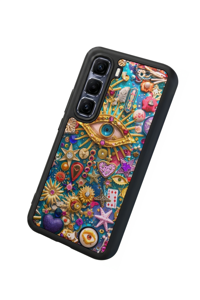 Infinix Hot 60 Pro Plus Uyumlu Göz Tasarımlı Glossy Premium Kılıf