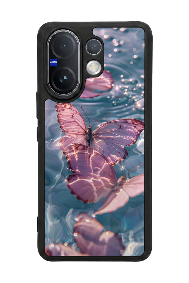 Vivo V60 Uyumlu Kelebek Tasarımlı Glossy Premium Kılıf