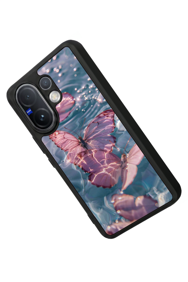Vivo V60 Uyumlu Kelebek Tasarımlı Glossy Premium Kılıf