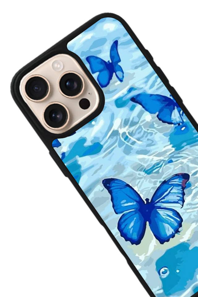 iPhone 16 Pro Max Uyumlu Kelebek Tasarımlı Glossy Premium Kılıf