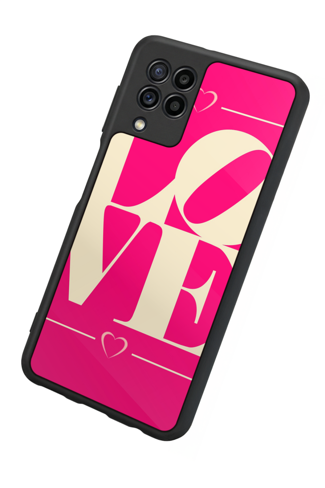 Samsung Galaxy M32 Uyumlu Love Tasarımlı Glossy Premium Kılıf