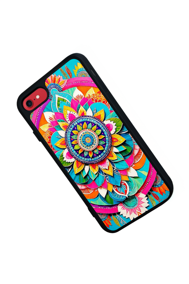 iPhone 7 Uyumlu Mandala Tasarımlı Glossy Premium Kılıf