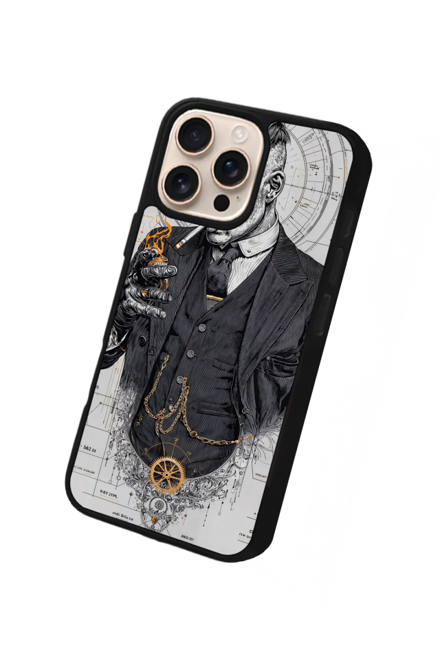 iPhone 16 Pro Uyumlu Peaky Blinders Tasarımlı Glossy Premium Kılıf
