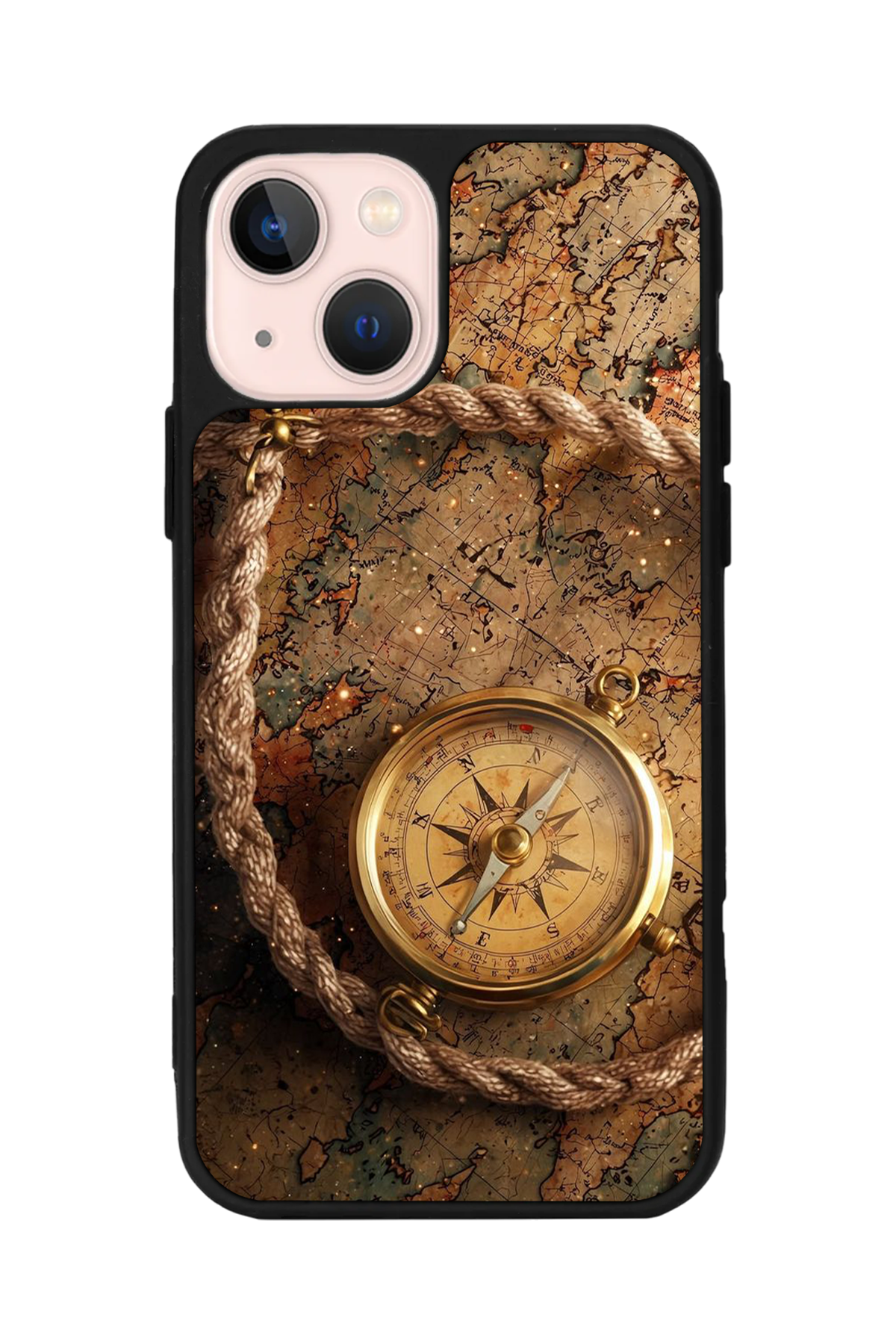 iPhone 13/14 Uyumlu Pusula Tasarımlı Glossy Premium Kılıf