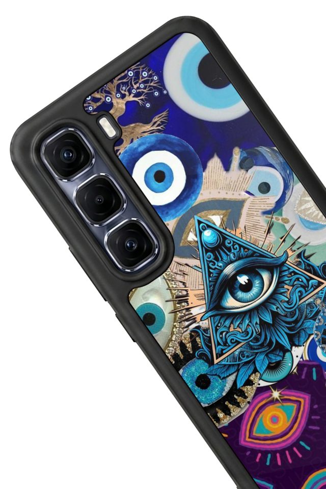 Infinix Hot 60 Pro Plus Uyumlu Göz Tasarımlı Glossy Premium Kılıf