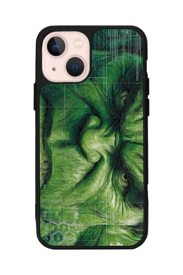 iPhone 13 Mini Uyumlu Hulk Tasarımlı Glossy Premium Kılıf