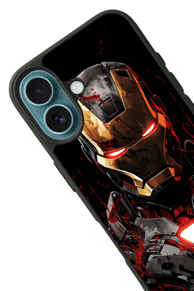 iPhone 16 Plus Uyumlu  Iron Man ( Demir Adam ) Tasarımlı Glossy Premium Kılıf