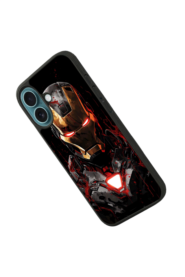 iPhone 16 Plus Uyumlu  Iron Man ( Demir Adam ) Tasarımlı Glossy Premium Kılıf