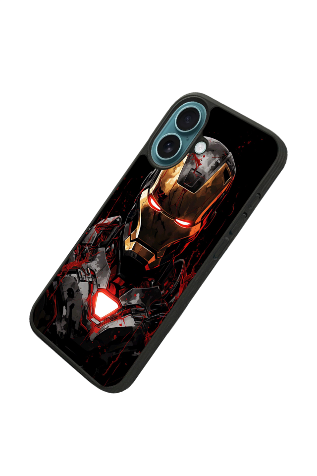 iPhone 16 Plus Uyumlu  Iron Man ( Demir Adam ) Tasarımlı Glossy Premium Kılıf