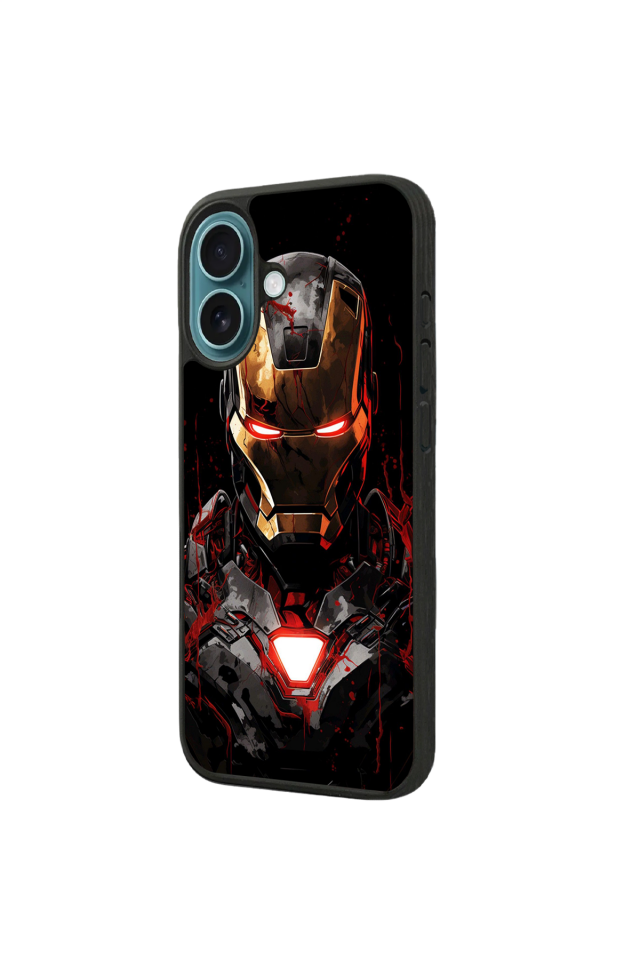 iPhone 16 Plus Uyumlu  Iron Man ( Demir Adam ) Tasarımlı Glossy Premium Kılıf