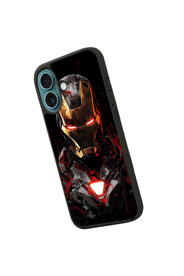 iPhone 16 Plus Uyumlu  Iron Man ( Demir Adam ) Tasarımlı Glossy Premium Kılıf