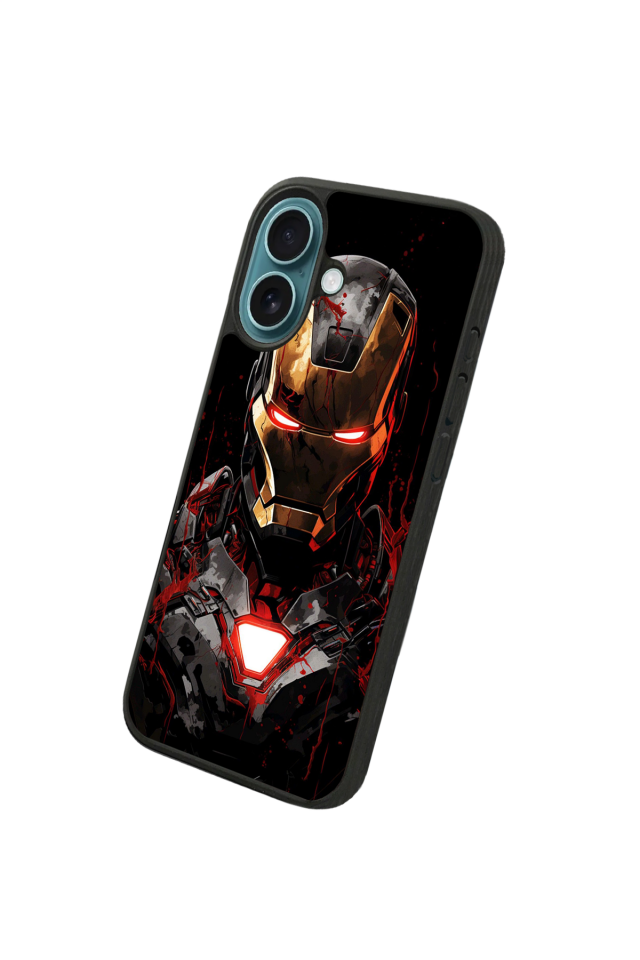 iPhone 16 Plus Uyumlu  Iron Man ( Demir Adam ) Tasarımlı Glossy Premium Kılıf