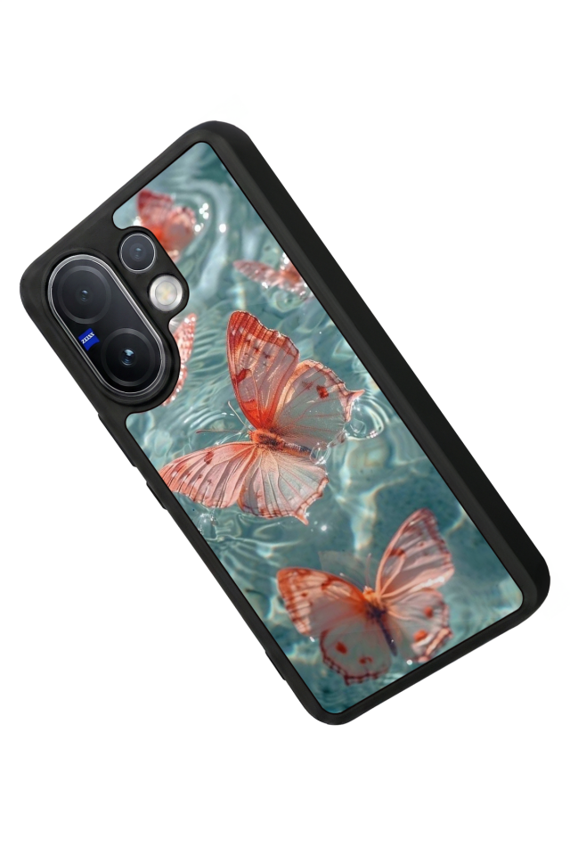 Vivo V60 Uyumlu Kelebek Tasarımlı Glossy Premium Kılıf