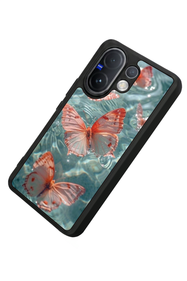 Vivo V60 Uyumlu Kelebek Tasarımlı Glossy Premium Kılıf